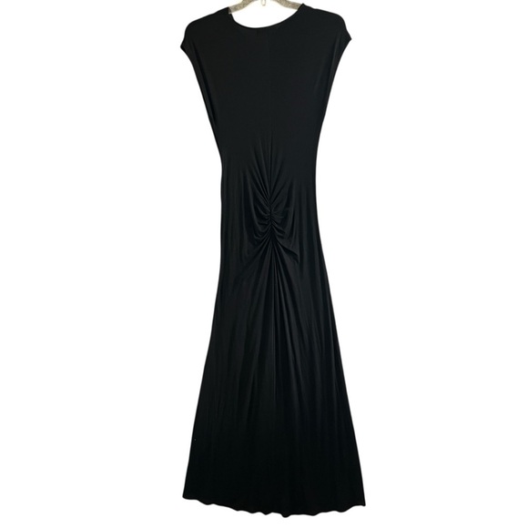 YOUNG FABULOUS & BROKE Tulola Ruched Side Slit Maxi Dress Black Small NWOT - Picture 4 of 11
